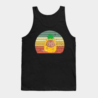 Vintage Pineapple and Cat Lover Tank Top